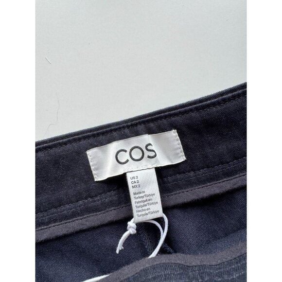 COS Black Cotton Canvas High Rise Wide Leg Cargo Pants, Size 2 - Picture 12 of 15